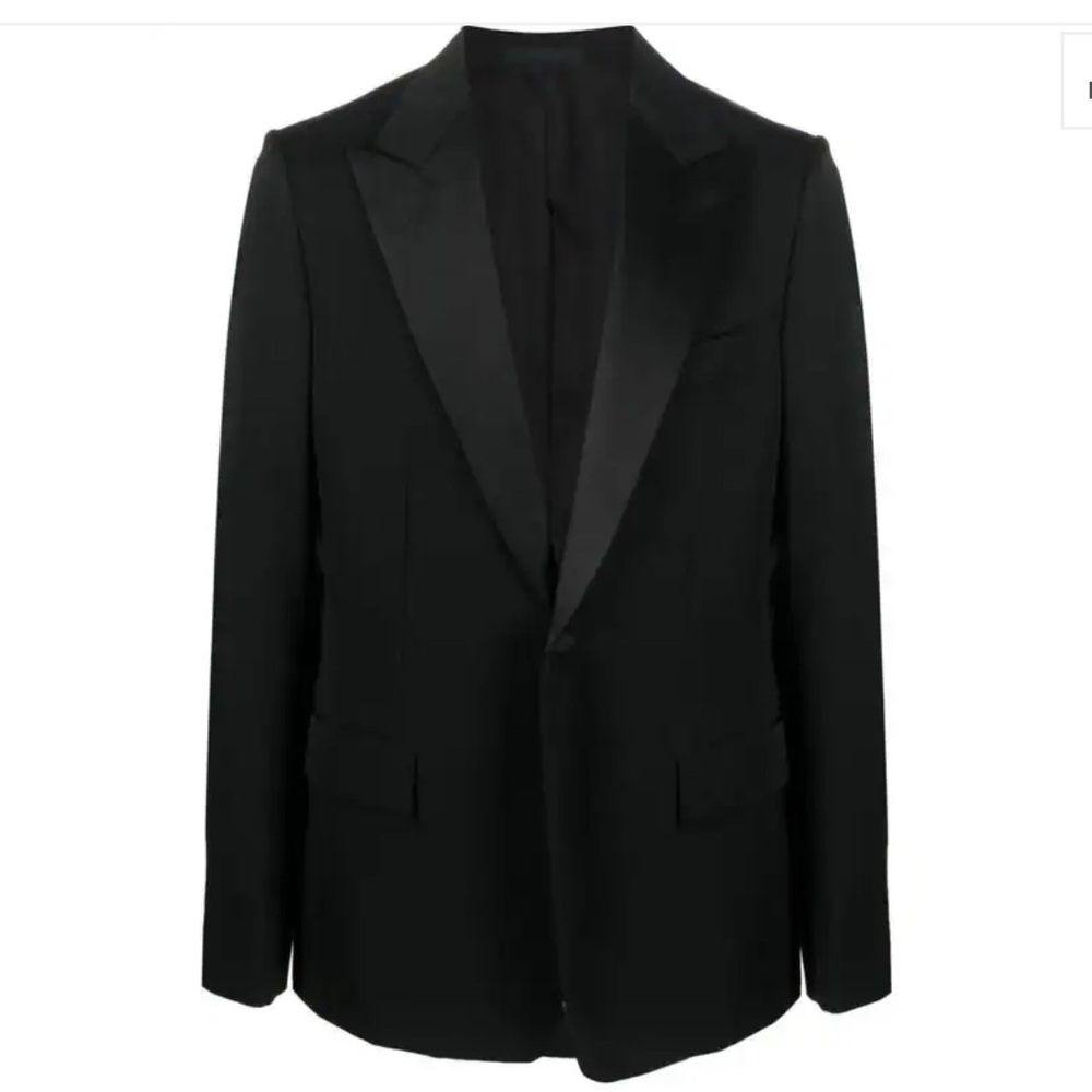 Lanvin Single Breasted Wool Tuxedo Jacket Black Satin Lapel Tuxedo Blazer
